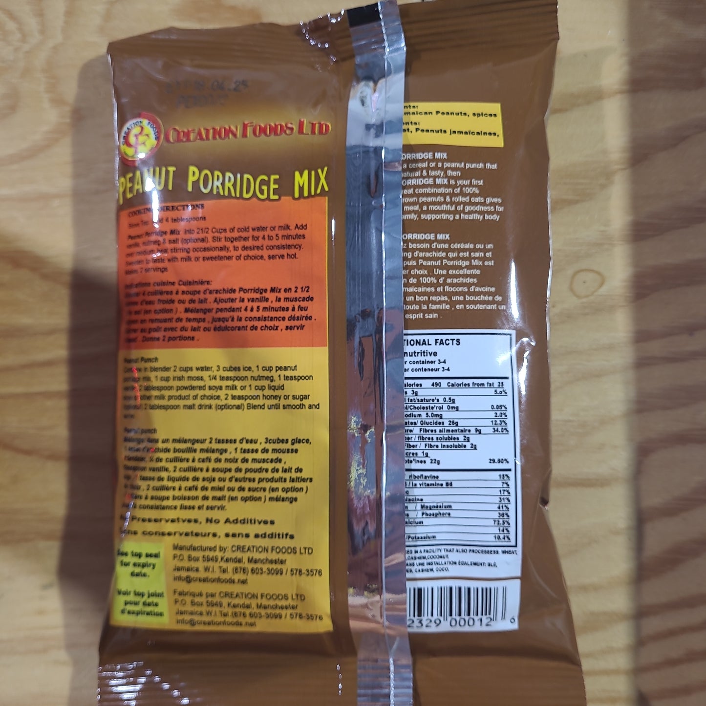 Creation Foods Peanut Porridge Mix